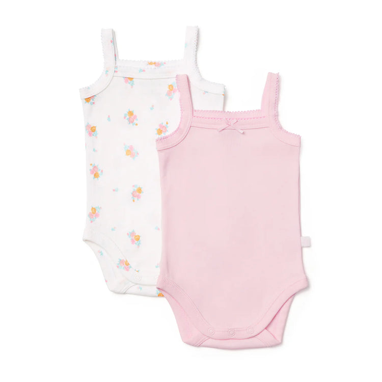 Marquise Vintage Floral Strappy Bodysuit 2 Pack