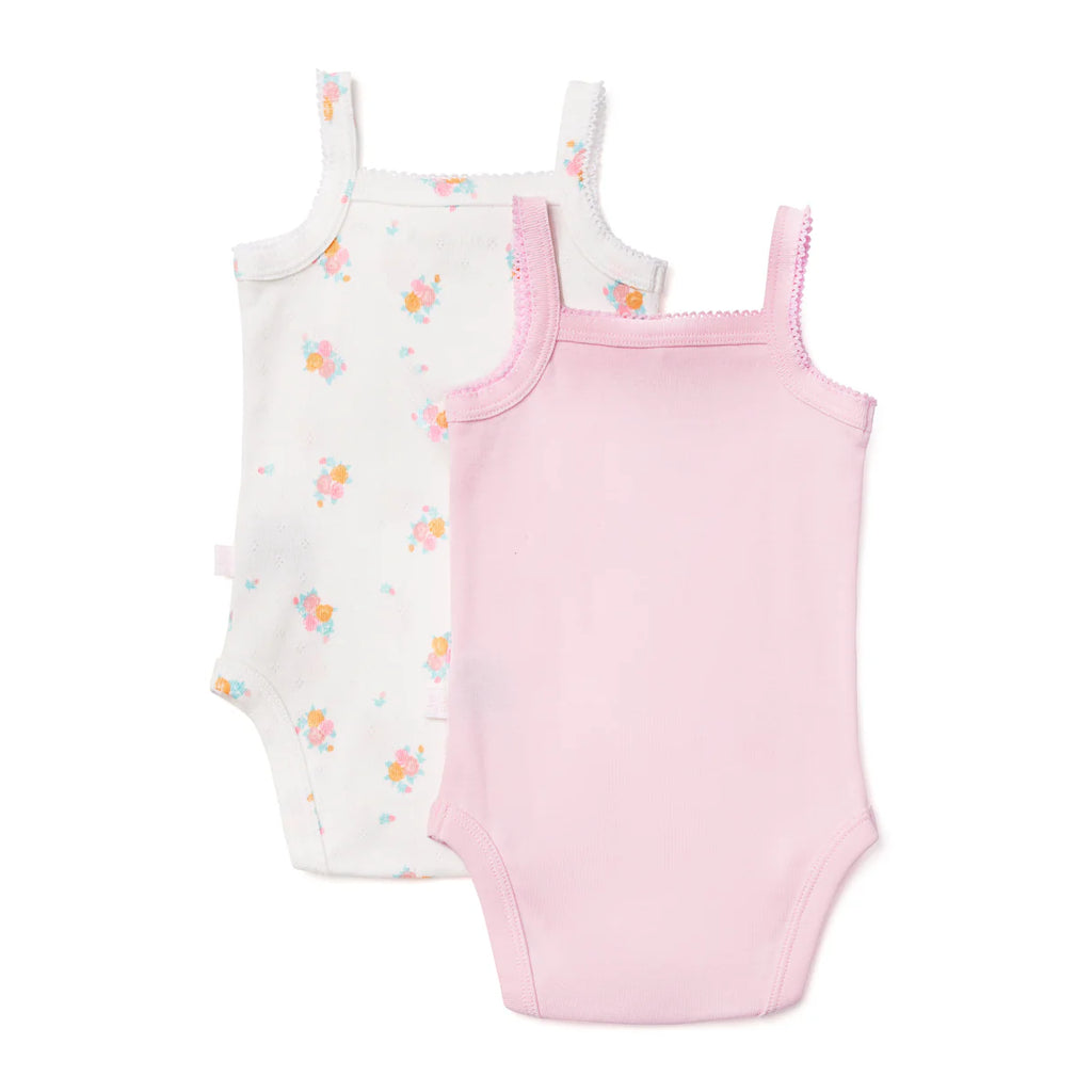 Marquise Vintage Floral Strappy Bodysuit 2 Pack