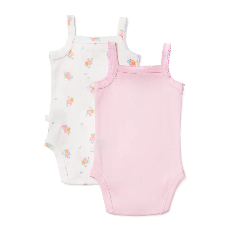 Marquise Vintage Floral Strappy Bodysuit 2 Pack