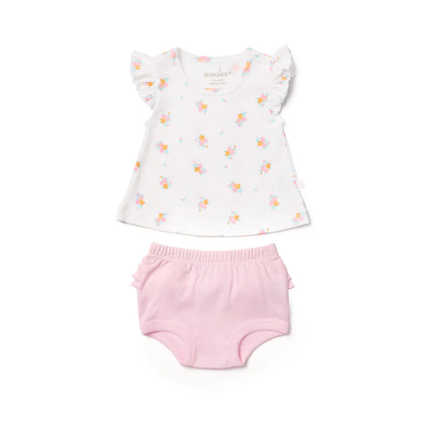 Marquise Vintage Floral Top & Frill Bloomer Set