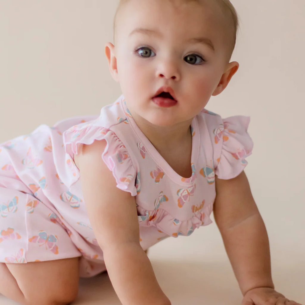 Marquise Pink Butterfly Frill Romper