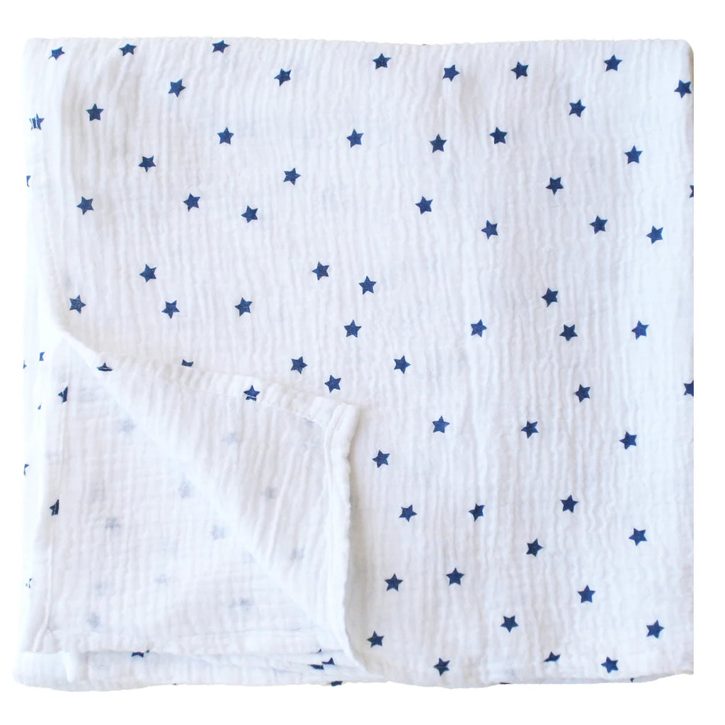 Alimrose Muslin Swaddle Navy Stars