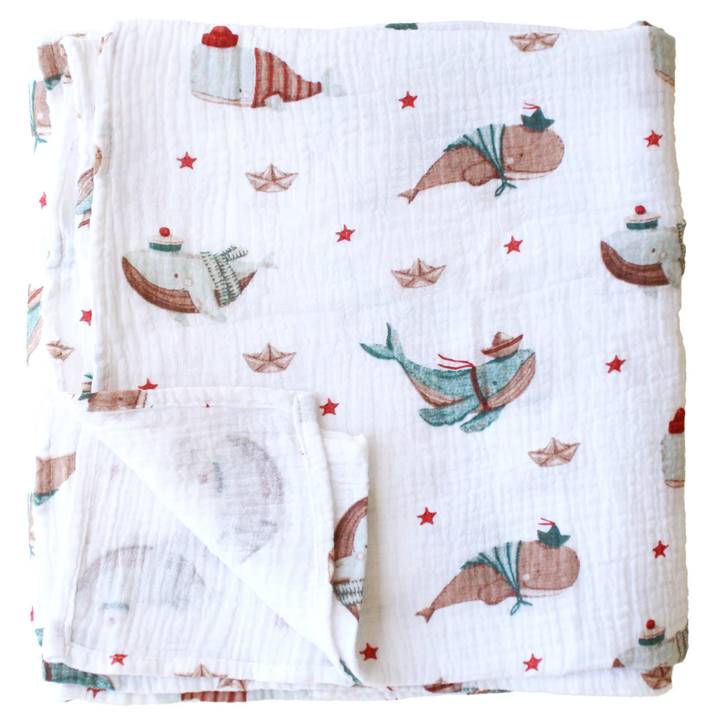 Alimrose Muslin Swaddle Whales
