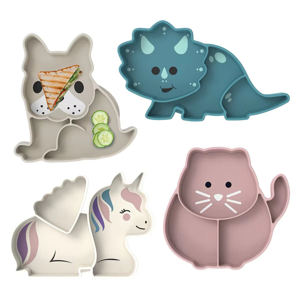 Melii Luxe Divided Silicone Suction Plate-Cat