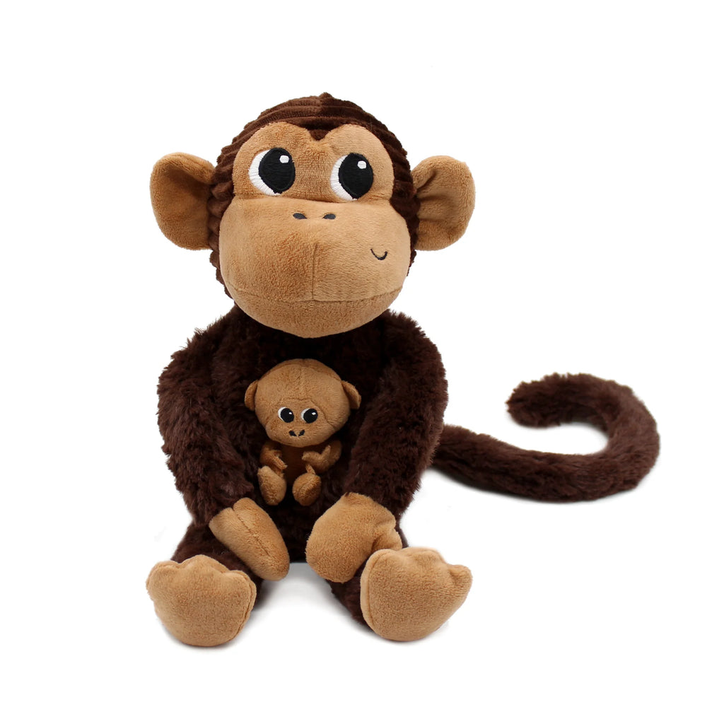 Les Ptipotos Zazou the Monkey, Mum & Baby