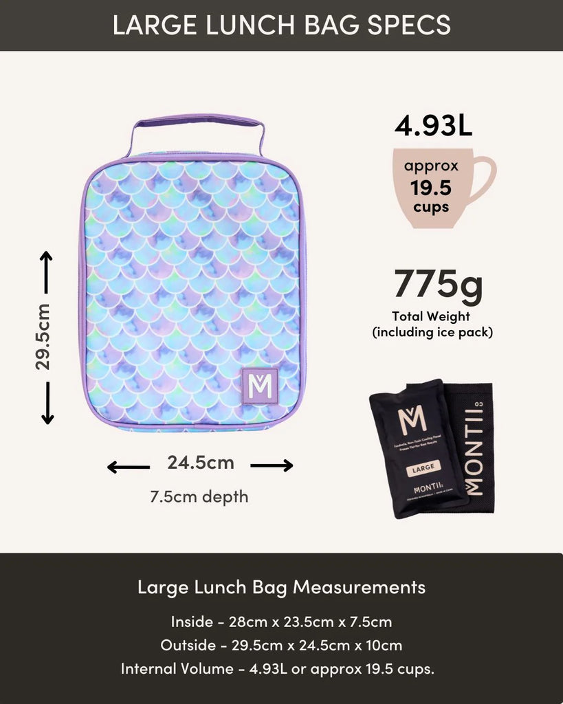 MontiiCo Large Lunch Bag- Block Land