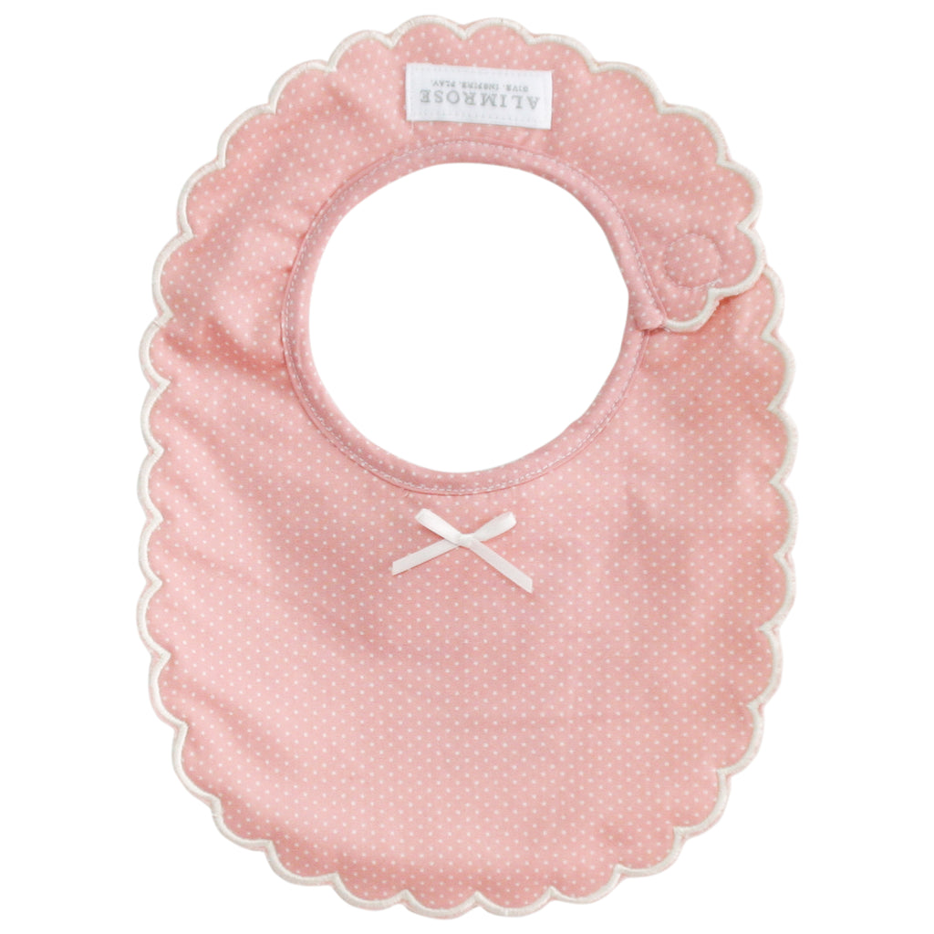 Alimrose Scallop Edge Bib Spot Pink