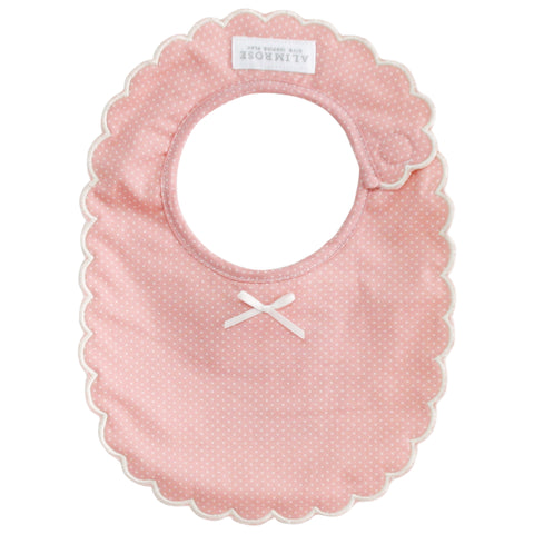 Alimrose Scallop Edge Bib Spot Pink
