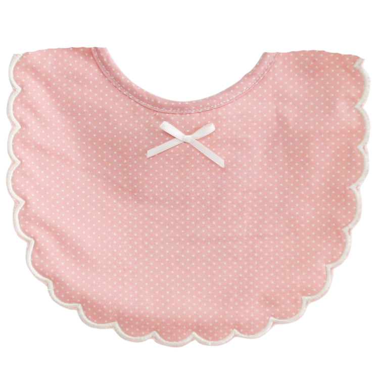Alimrose Scallop Edge Bib Spot Pink