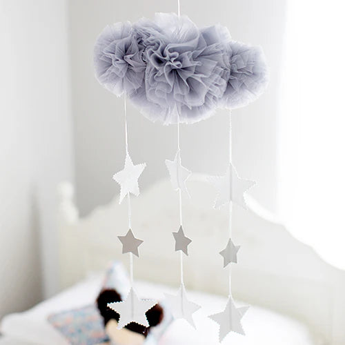 Alimrose  Tulle Cloud Mobile - Mist & Silver
