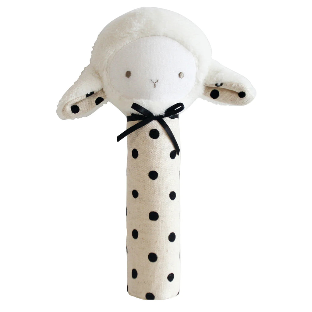 Alimrose Lamby Squeaker Black Linen Spot