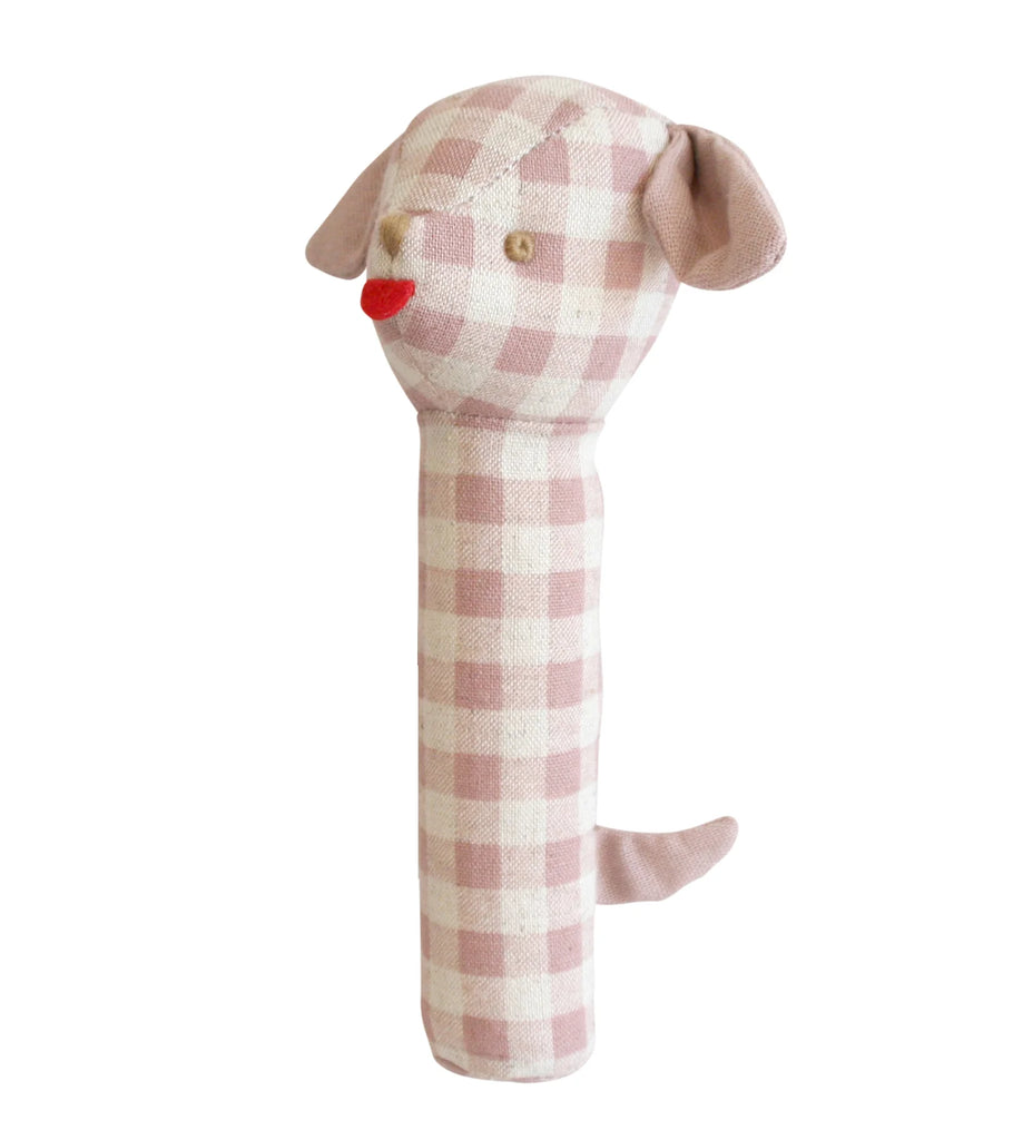 Alimrose Puppy Squeaker Rose Check Linen