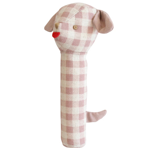Alimrose Puppy Squeaker Rose Check Linen