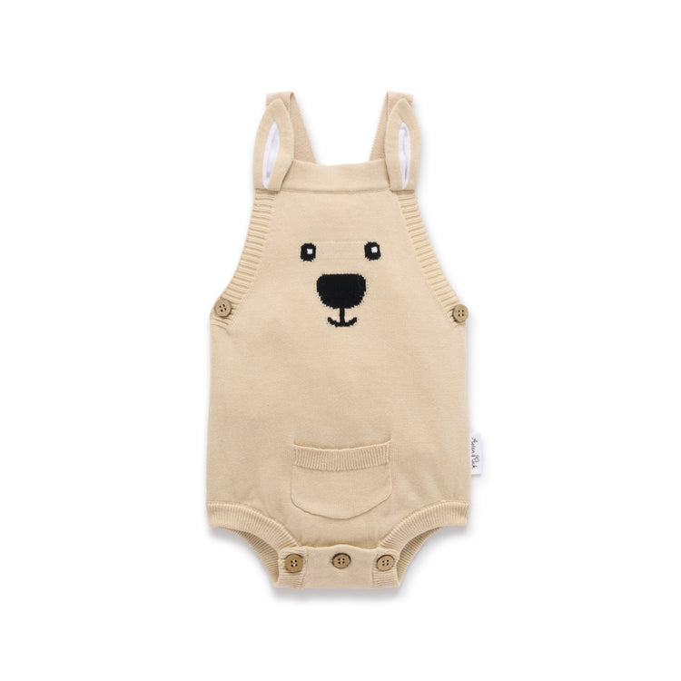 Aster&Oak TAUPE KANGAROO  KNIT ROMPER