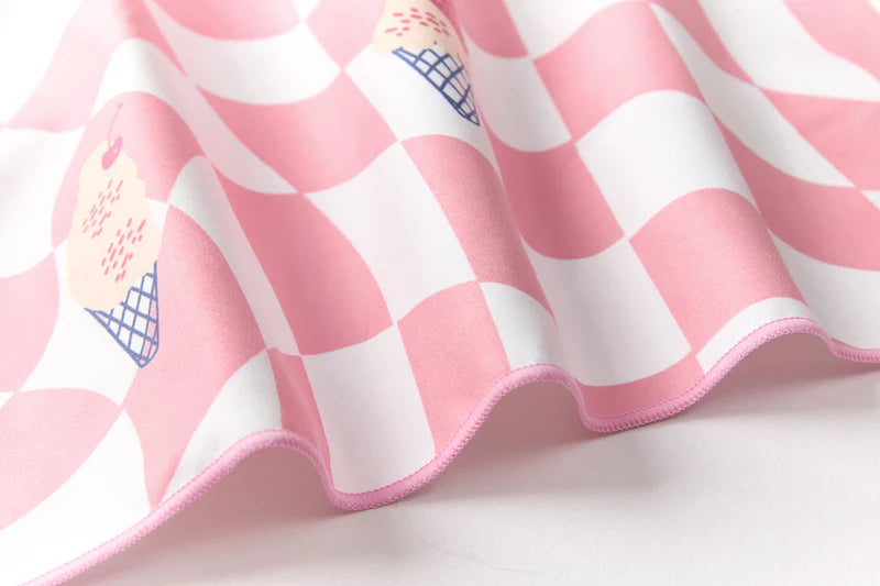 Lesimo Sand Free Kids Hooded Towel - Ice Cream with free wet bag