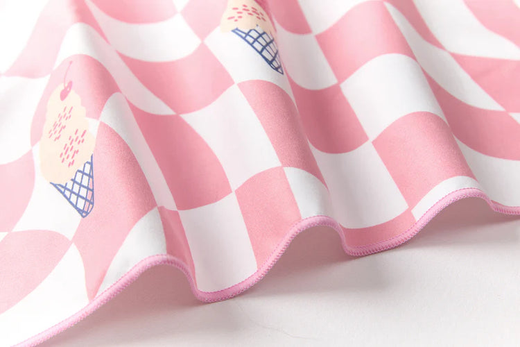 Lesimo Sand Free Kids Hooded Towel - Ice Cream with free wet bag