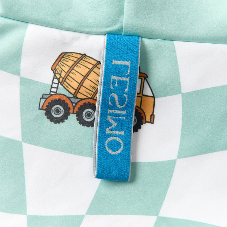 Lesimo Sand Free Kids Hooded Towel - Busy Trucks with free wet bag