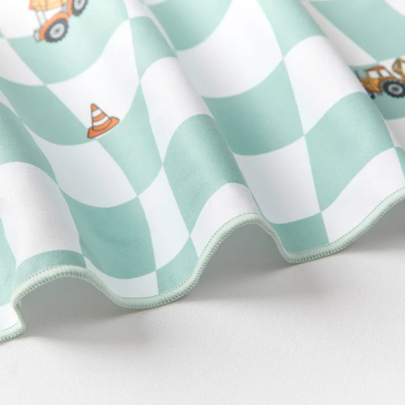 Lesimo Sand Free Kids Hooded Towel - Busy Trucks with free wet bag