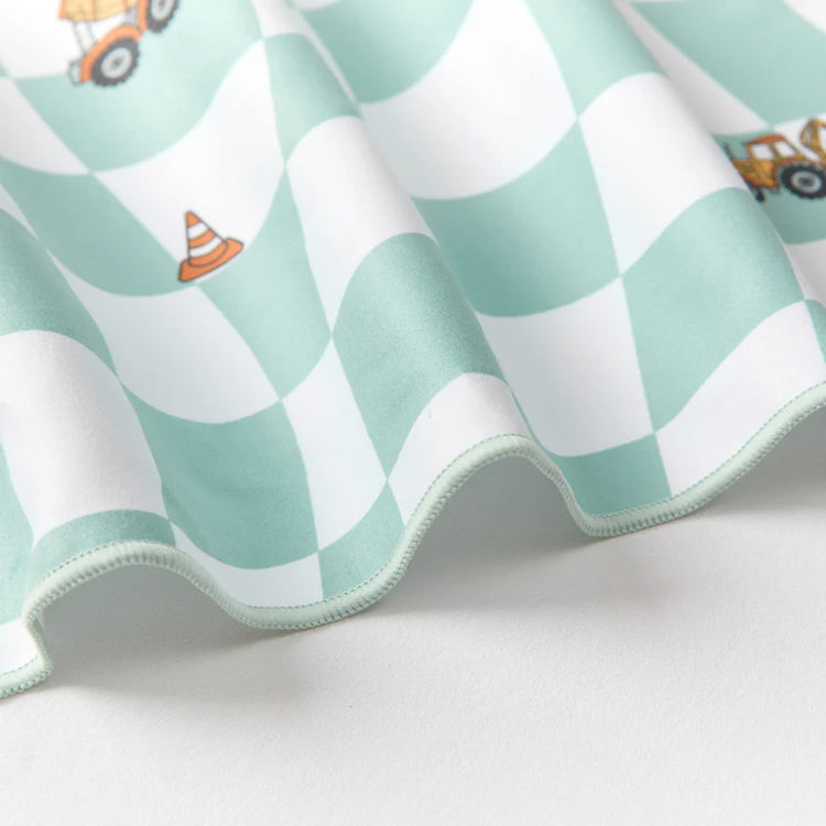 Lesimo Sand Free Kids Hooded Towel - Busy Trucks with free wet bag