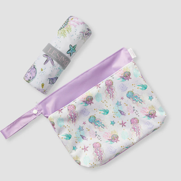 Lesimo Sand Free Kids Hooded Towel - Jelly Joy with free wet bag