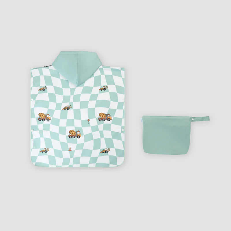 Lesimo Sand Free Kids Hooded Towel - Busy Trucks with free wet bag