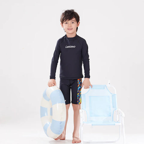 Lesimo Boys Long Sleeve Training Rash Top - Black