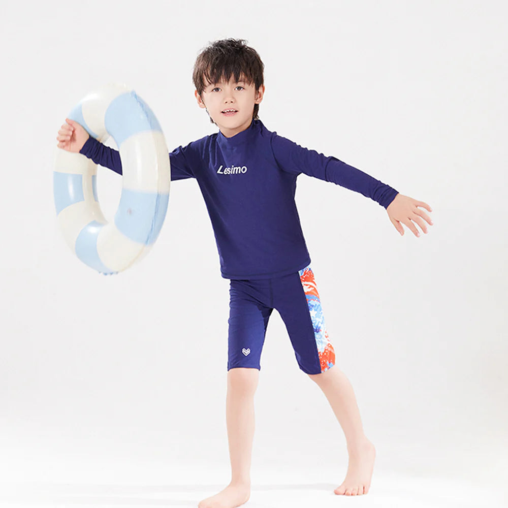 Lesimo Boys Long Sleeve Training Rash Top - Navy