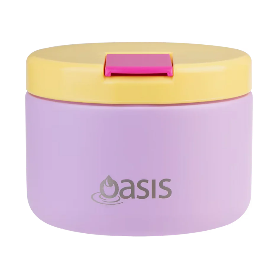 OASIS STAINLESS STEEL DOUBLE WALL INSULATED FOOD FLASK W/ QUICK RELEASE LID 300ML -  BUBBLEGUM PINK