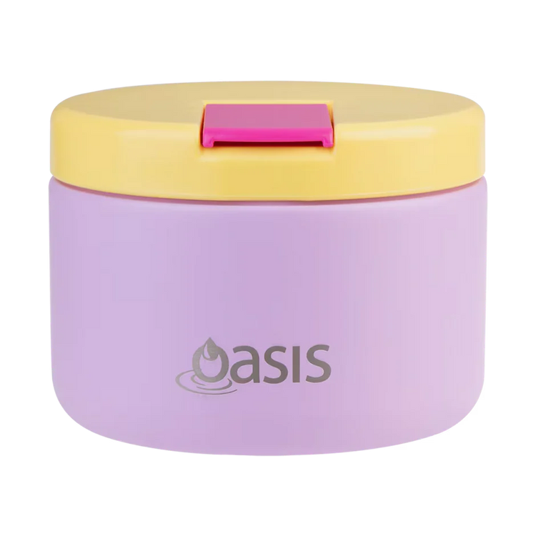 OASIS STAINLESS STEEL DOUBLE WALL INSULATED FOOD FLASK W/ QUICK RELEASE LID 300ML - BUBBLEGUM PINK