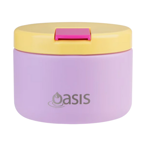 OASIS STAINLESS STEEL DOUBLE WALL INSULATED FOOD FLASK W/ QUICK RELEASE LID 300ML -  BUBBLEGUM PINK