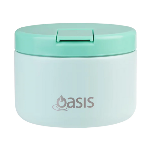 OASIS STAINLESS STEEL DOUBLE WALL INSULATED FOOD FLASK W/ QUICK RELEASE LID 300ML -  MINT