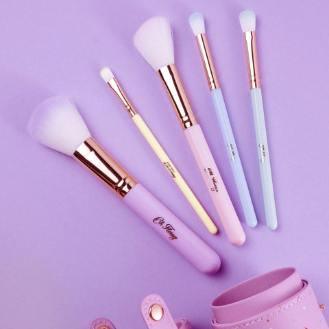 Oh Flossy  5-Piece  Rainbow  Makeup  Brush Set