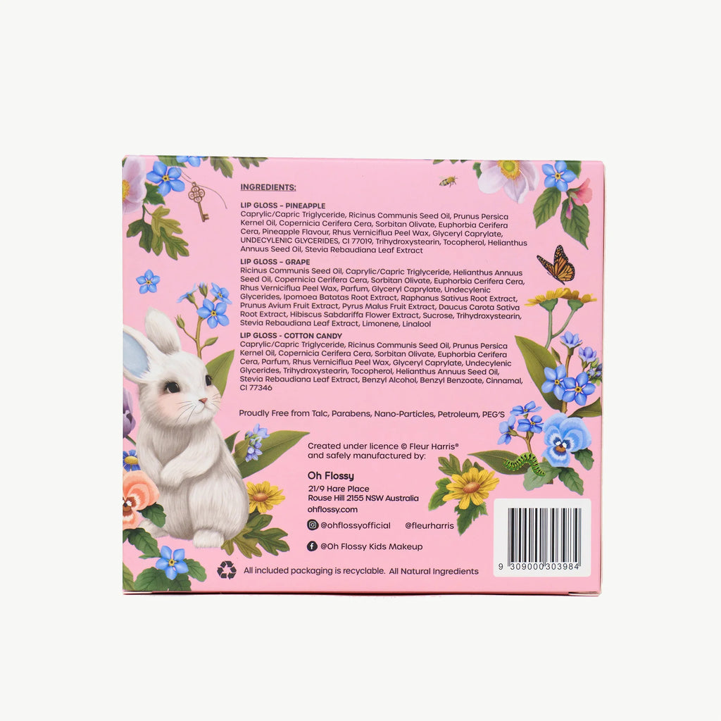Oh Flossy X  Fleur Harris- Garden of  Dreams  Collection  Natural Lip  Gloss Set