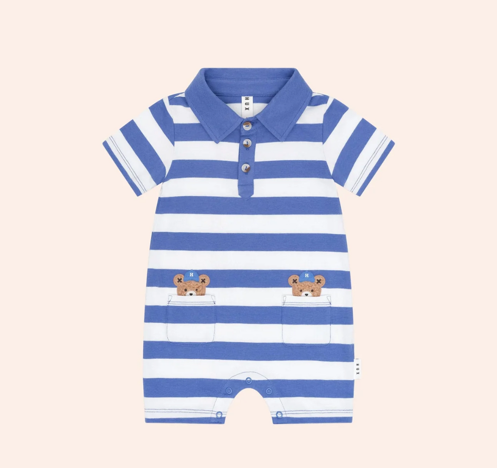Huxbaby Peekaboo  Hux Polo Romper