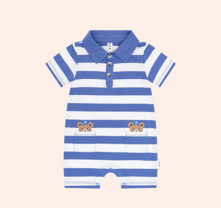 Huxbaby Peekaboo  Hux Polo Romper