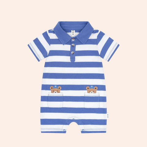 Huxbaby Peekaboo  Hux Polo Romper
