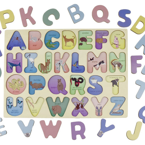 AUSTRALIAN ANIMALS A-Z UPPERCASE ALPHABET PUZZLE