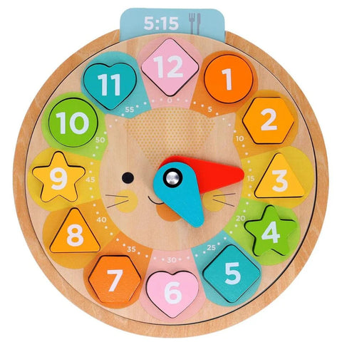 Petit Collage Multi-Language Learning Clock Puzzle