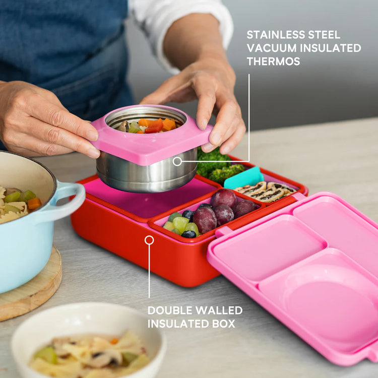 OmieBox Hot & Cold Bento Box - Pink Berry