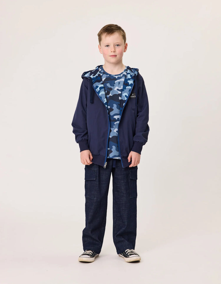 RADICOOL KIDS BLUE CAMO REVERSIBLE JACKET