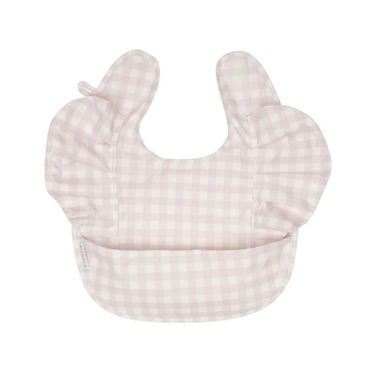 ALL4ELLA Recycled frills bib - Gingham Lilac