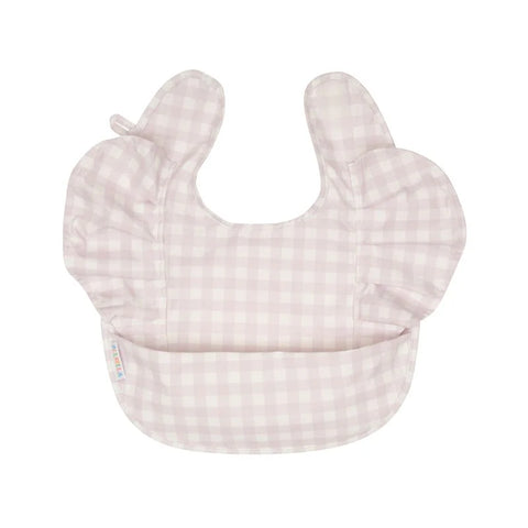 ALL4ELLA Recycled frills bib - Gingham Lilac