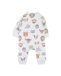 FOX&FINCH WILDLINGS PRINT LS ZIPSUIT