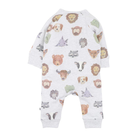 FOX&FINCH WILDLINGS PRINT LS ZIPSUIT