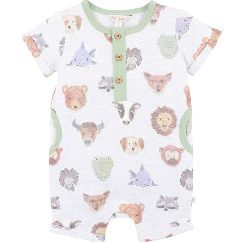 BEBE WILDLINGS PRINT SS ROMPER