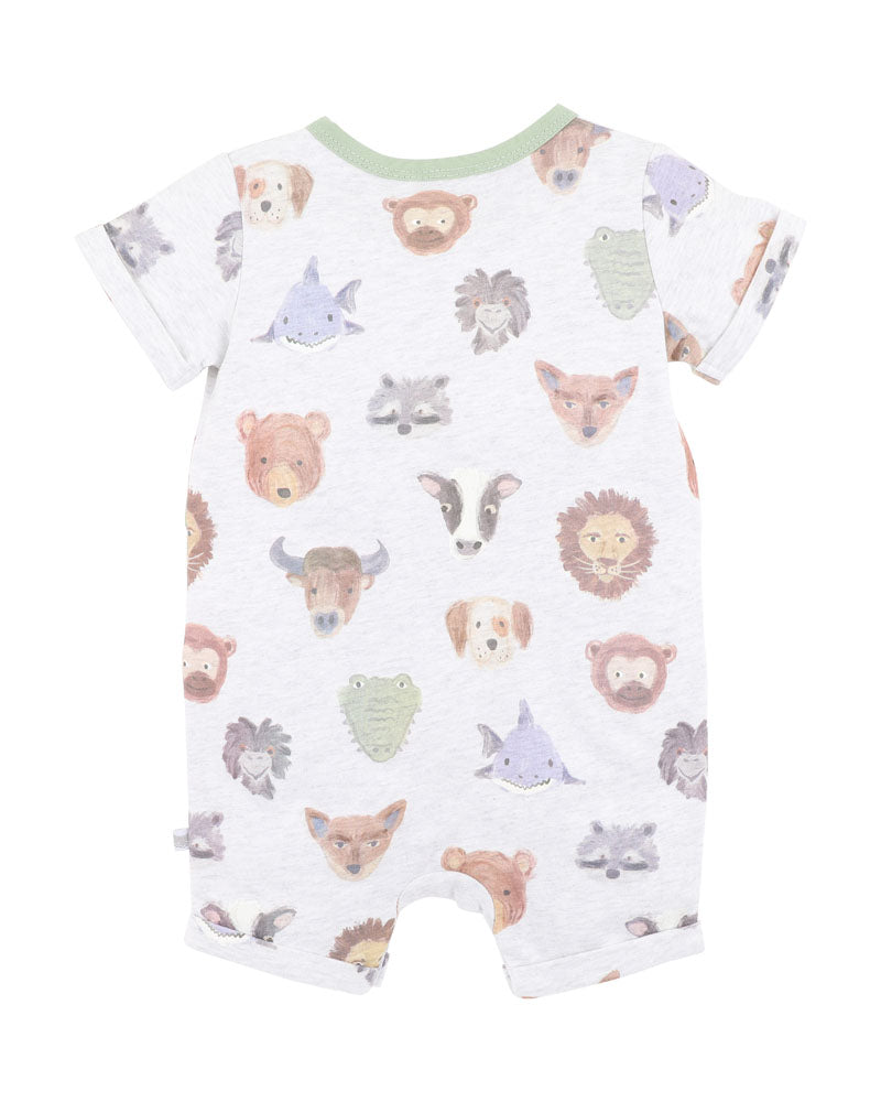 BEBE WILDLINGS PRINT SS ROMPER