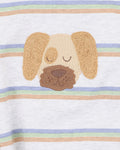FOX&FINCH WILDLINGS STRIPE DOG BODYSUIT