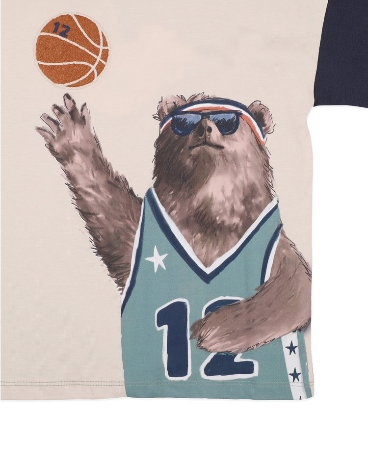 Bebe  WILD SIDE BASKETBALL LS TEE 3-7 YRS