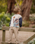 Bebe  WILD SIDE BASKETBALL LS TEE 3-7 YRS