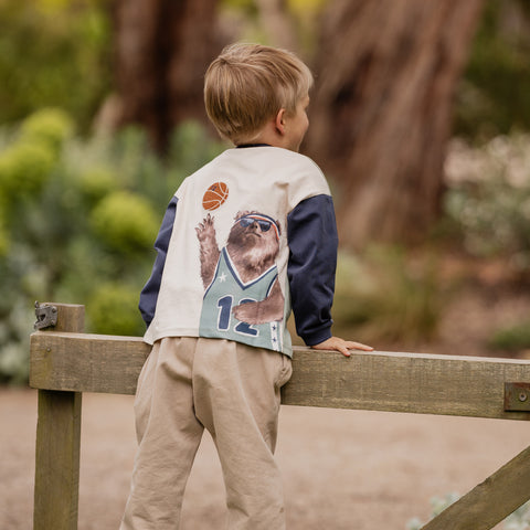 Bebe  WILD SIDE BASKETBALL LS TEE 3-7 YRS